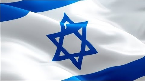 Israeli flag video waving in wind. Realistic Jerusalem Flag background. Israel flag Full HD