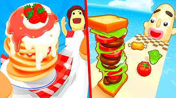Sandwich Runner | Pancake Run - All Level Gameplay Android,iOS - Mega New Apk Update Videos Game