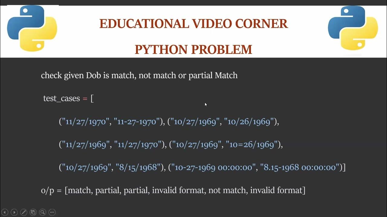 python DOB Match || Python beginners || real time project ...