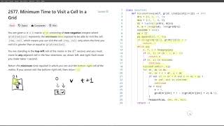 [November 29, 2024, LeetCode daily] 2577. Minimum Time to Visit a Cell In a Grid - Python solution
