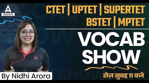 UPTET SUPER TET Classes 2023 | UPTET/SUPER TET/CTET English Classes | Vocab Show #4 | By Nidhi