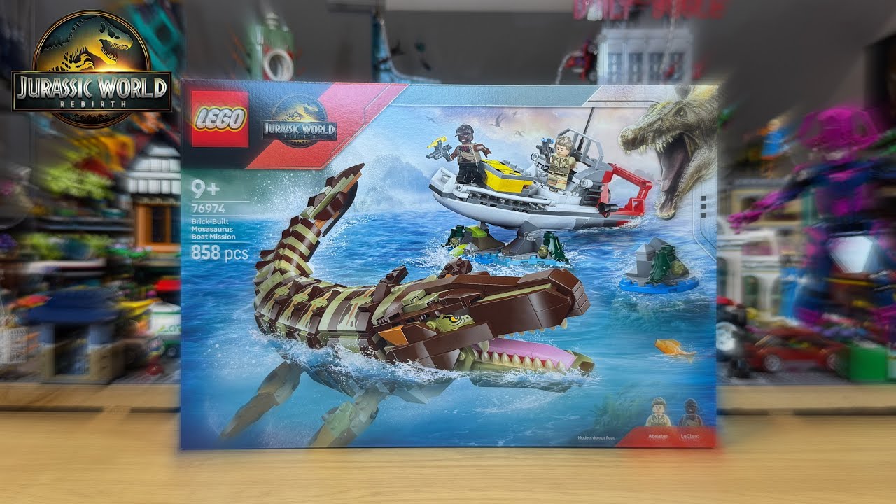 LEGO JURASSIC WORLD RENAISSANCE : LE BATEAU EN MISSION ET LE MOSASAURE ...