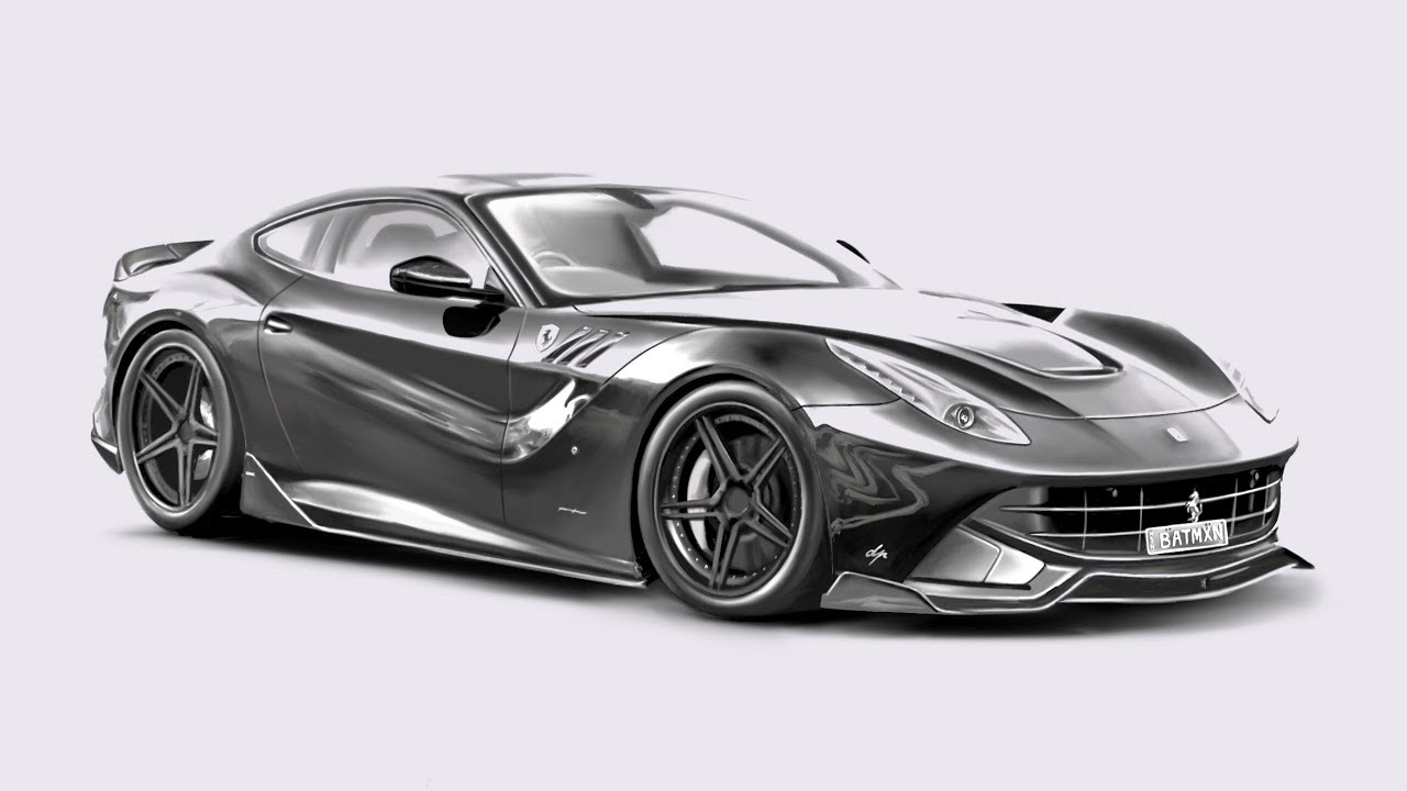 Realistic Drawing Ferrari F12 Berlinetta Drawingpat Time Lapse