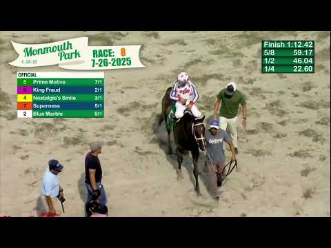 video thumbnail for MONMOUTH PARK 07-26-2025 RACE 8