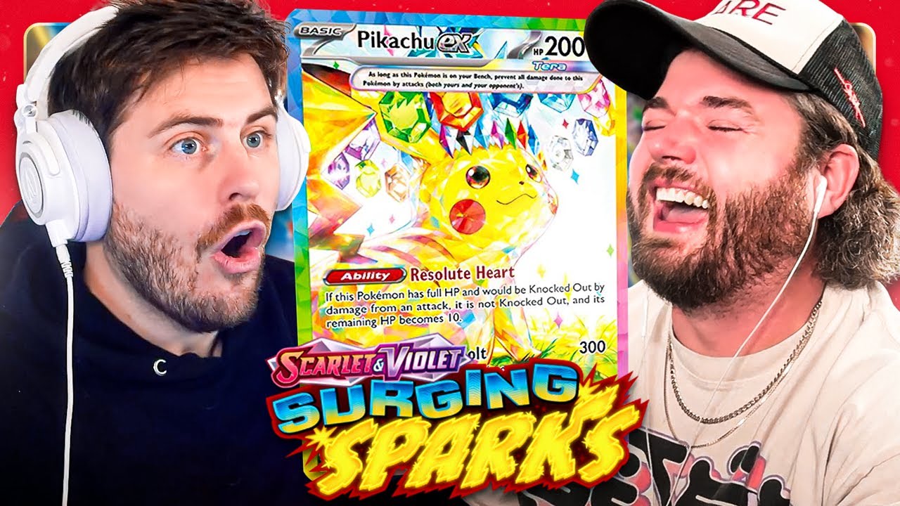 Hunting for Surging Sparks PIKACHU EX with PANDA!