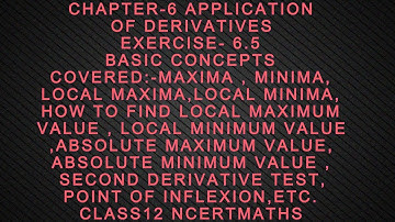 CHAPTER-6 APPLICATION OF DERIVATIVES EXERCISE 6.5 INTRO TO MAXIMA & MINIMA CLASS 12 NCERT MATHS