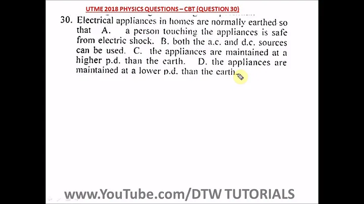 Electrical Protection in Physics - Jamb Past Question Solved 2018(Qst 30)