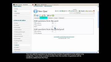 JoomlaLMS -- How to Use and Manage the Quiz Question Pool