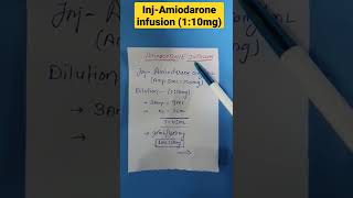 Inj-Amiodarone (antiarrhythmic drugs) infusion,dilution 1:10mg(45ml/450mg) #shorts #ytshorts #viral