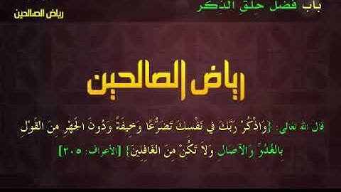 مجالس رياض الصالحين (895): كتاب الأذكار، باب الذِّكر عند الصباح والمساء، «بِالعَشِيِّ والإبْكَار»
