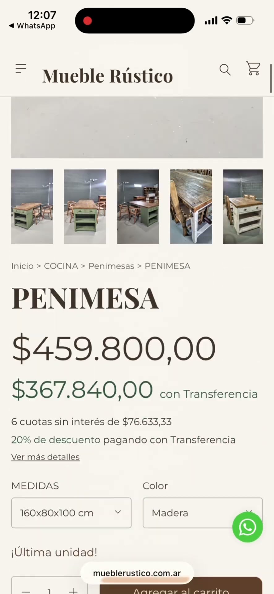 Tienda online de Mueble Rústico diseñada por Julieta Tiendas Online
