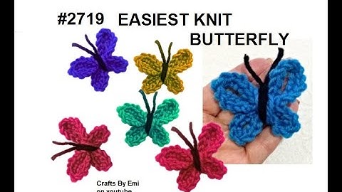 EASIEST KNITTED BUTTERFLY, knitting for beginners, appliques, trims and embellishments