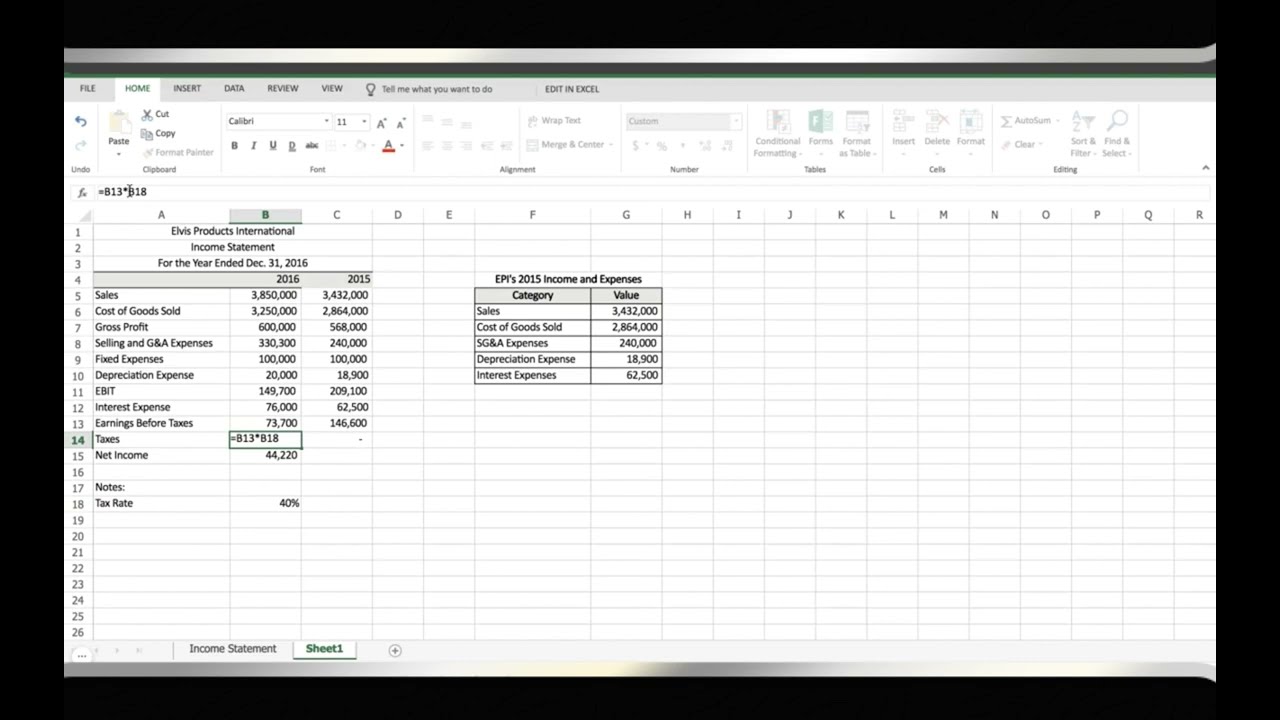 How to easily create an income statement in Excel!
