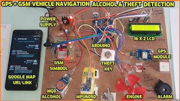 GPS + GSM Based Vehicle Tracking and Locking System + MPU6050 +MQ3 Alcohol & Theft Detection Arduino