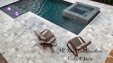 Custom Pool with Infinity Spa in Miami Fl