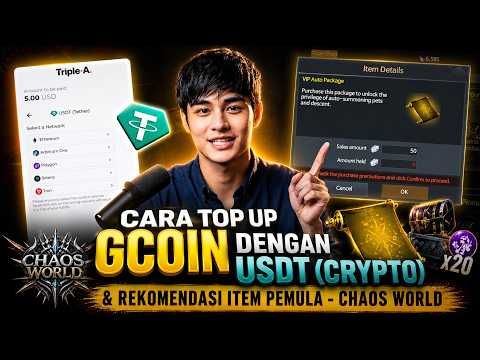 Tutorial Chaos World | Cara Top Up Gcoin dengan USDT Crypto & Rekomendasi Item Pemula