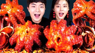 MUKBANG ASMRㅣSpicy! Octopus Abalone Steamed Eat🐙Korean Seafood 후니 Hoony 아라 Ara Real Eating Sound