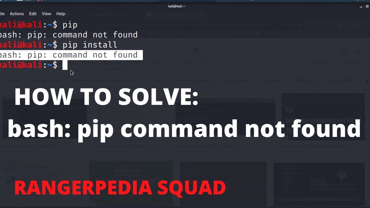 how to solve Pip command not found in kali linux or any other linux & ubuntu OS|#1kalihacking - YouTube How To Solve Pip Command Not Found In Kali Linux Or Any Other Linux & Ubuntu Os|#1Kalihacking - Youtube