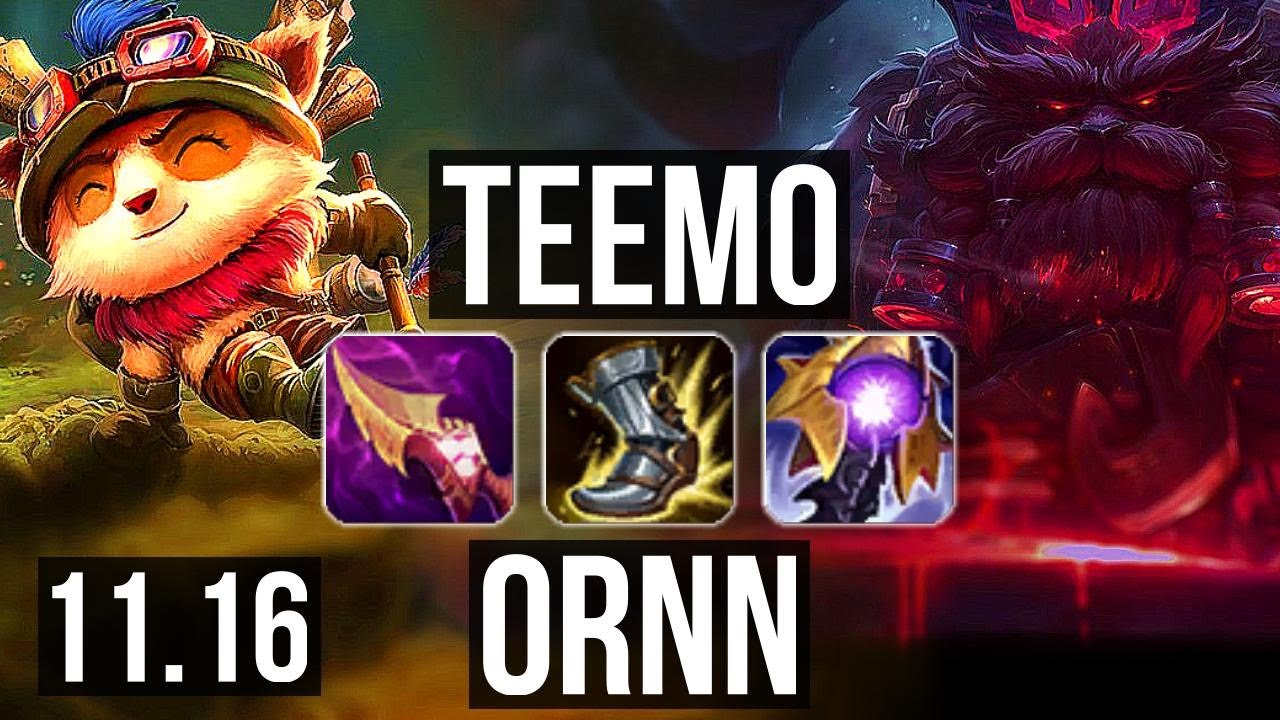 TEEMO vs ORNN (TOP) | Rank 6 Teemo, 7/1/6, 300+ games | NA Grandmaster | v11.16