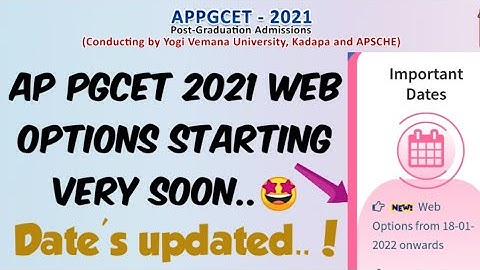 AP PGCET 2021 Web options starting Very Soon..🤩//AP PGCET 2021 web options Latest Update
