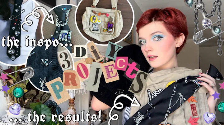 3 EASY, DIY / UPCYCLE CLOTHING PROJECTS 🧷✨ pins, patches, and beads | thrifted, alternative fashion thumbnail
