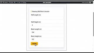 retaining wall block calculator