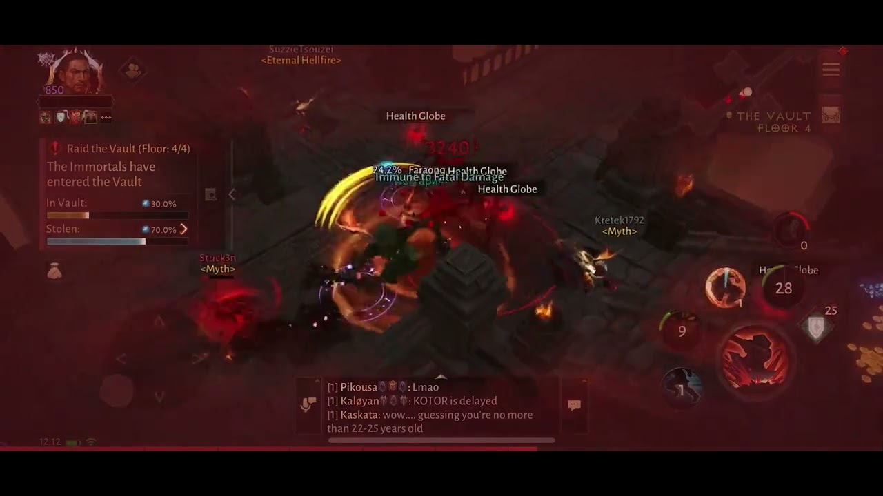 Barb solo vault 9 Diablo immortal YouTube