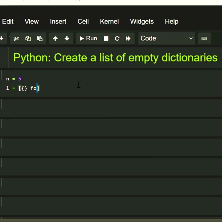 #python Create a list of empty dictionary - YouTube