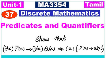 Discrete Mathematics | MA3354 | Unit 1|Logic & Proofs | Predicates and Quantifiers Problem in Tamil