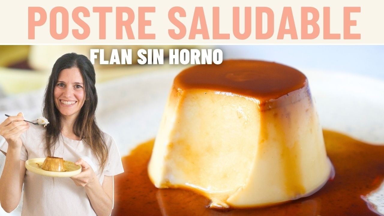 Postre SALUDABLE fácil y rápido: FLAN DE COCO vegano SIN HORNO 🍮 | sin lácteos y sin huevos