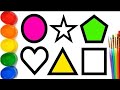 Learn Shapes with Painting | Fun Shape Drawing & Color Filling for Kids #shapes #kidslearning