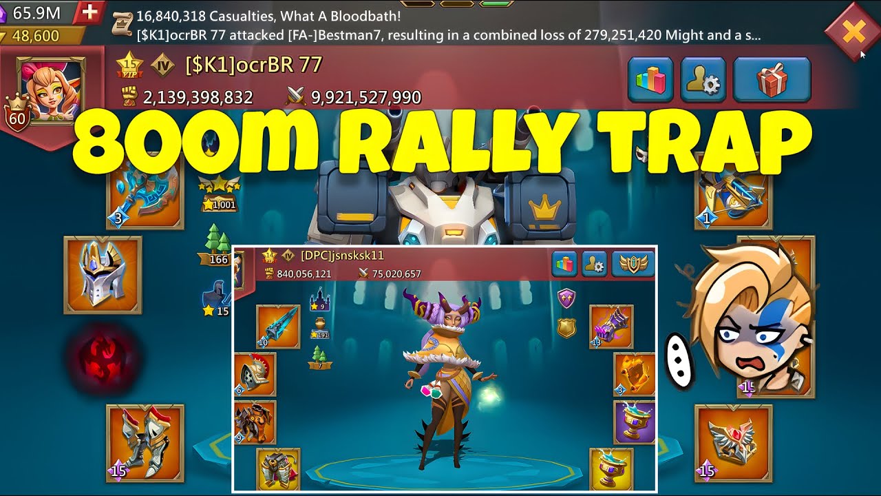 Lords Mobile - ocrBR new account vs 800m might rally trap. The strongest low might trap?