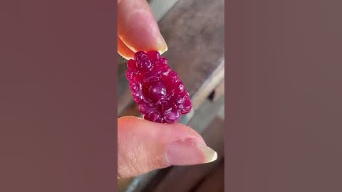 Giao lưu bức di lạc ruby chất kính màu đẹp lên mặt dây chuyền vip #gem #ruby #daquy