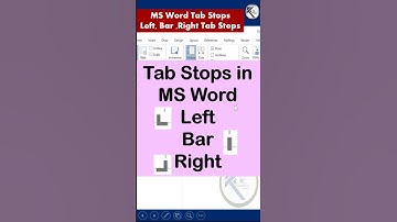 tab stops in ms word | Left, Bar, Right Tab stops #shorts #msword  #tabs