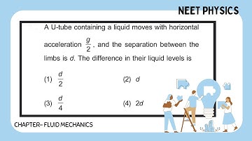 A U-tube containing a liquid moves with horizontal acceleration g/2 #neetphysics #neet2025 #class11