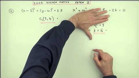 2006 SQA Higher Maths:  paper 2 no.4:  Equations of circles