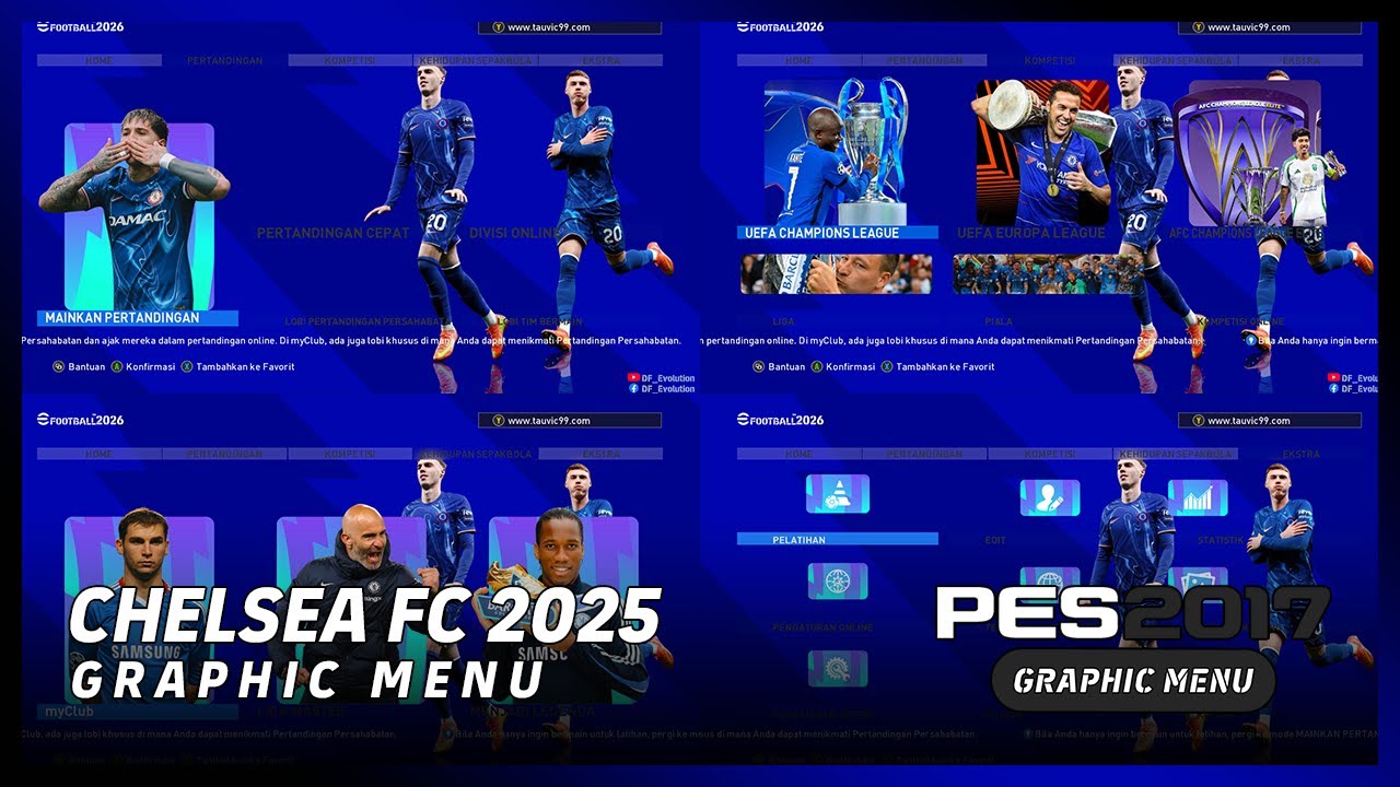 PES 2017 Chelsea FC 2025 New Layout Graphic Menu — DF Evolution - YouTube