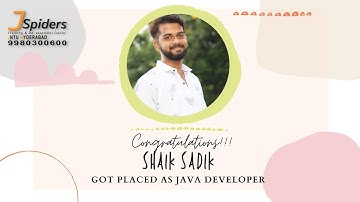 CONGRATULATIONS SHAIK SADIK PLACED AS JAVA DEVELOPER.