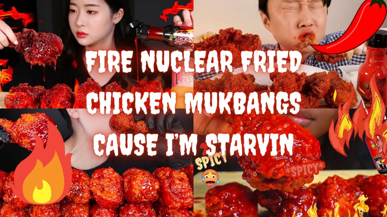 🔥🍗ASMR Nuclear Fire Chicken | ASMR Mukbang Spicy Food🔥#mukbang #yummy # ...