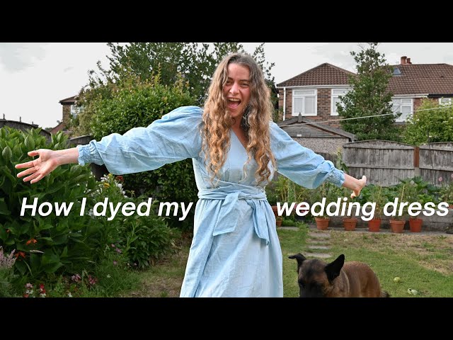 how to dye a dress blue I dyed my wedding | Wedding dress transformation Blue Floral Stamping - Nighties & Robes Size:UK 16-18