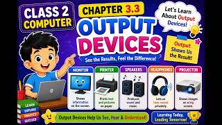 Class 2 Computer Chapter 3.3 | Output Devices Explained for Kids | Easy Computer Learning
