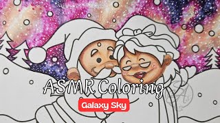 ASMR Coloring- How to color a Galaxy Sky with Ohuhu alcohol markers✨️🎨