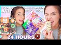 I Only Ate Halloween Food For 24 Hours! + Couples Apple Bobbing Challenge!