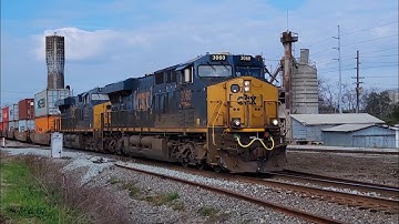 Another Long And Heavy CSX Container train at Cordele, Ga 02/27/22