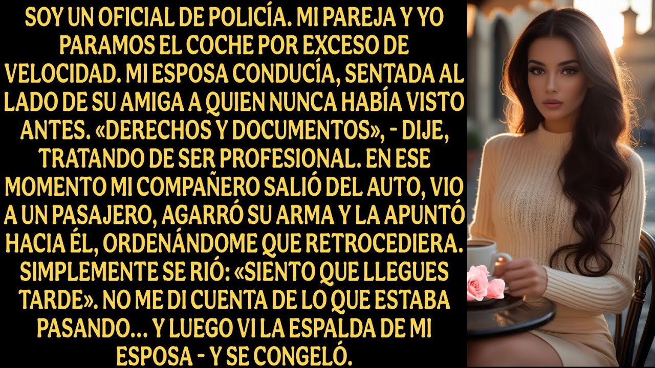 Soy un oficial de policía. Mi pareja y yo paramos el coche por exceso de velocidad. Mi esposa...