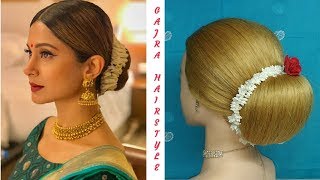 Low Bun Hairstyle With Gajra || Two Easy Hairstyle With Rose And Gajra