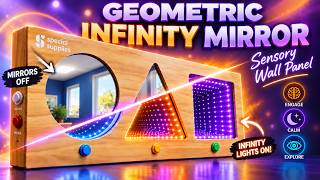 Special Supplies Geometric Infinity Mirror Sensory Wall Panel | Lights, Shapes & Endless Reflections