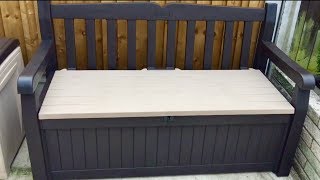 keter eden garden storage bench assembly | homebase