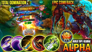 Alpha Total Domination Only One Item is Enough | MLBB GAMEPLAY| - Build Top 1 Global Alpha ~ MLBB