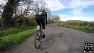 Scotland Hill split the group - Chippenham Wheelers Chain Gang 30-04-2016